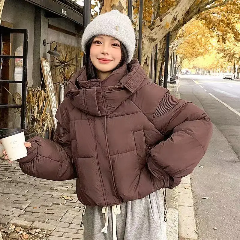 Ladies Down Cotton Jacket 2025 Loose Thicken Lady Cotton Padded Outerwear Short Korean Version Women's Winter Parka Coat