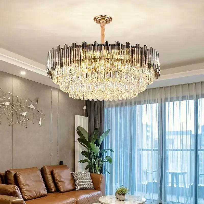 

Nordic Block Luxurious Crystal Led Ceiling Chandelier for Living Dining Table Room Bedroom Home Design Gold Lusters Luminaires