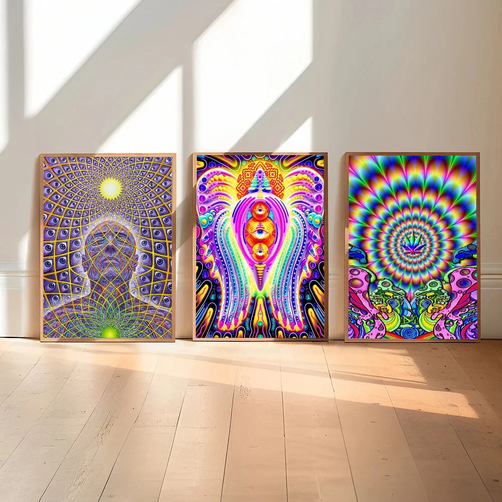 ملصق فني ذاتي اللصق ، ملصق ورقي مقاوم للماء ، ديكور حائط ، تجريدي أليكس رمادي ، فيلم كلاسيكي ، مخدر ، تي-تريبي ، 1.