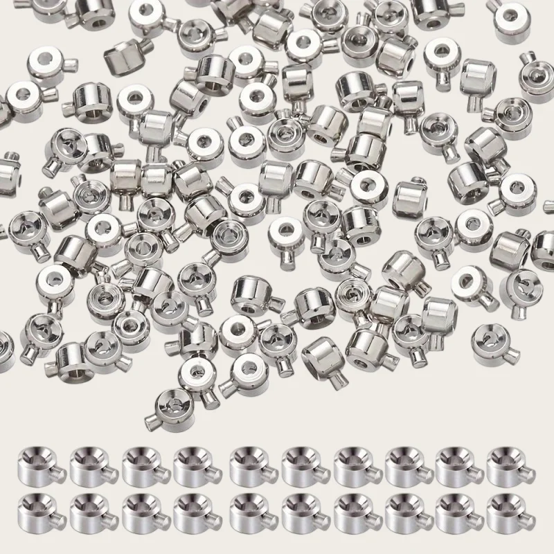 20Pcs 3×4mm Copper Position Clasp Buckles Equipped with Bead Caps Multi-use Connectors for DIY Beaded Bracelet Necklace Jewelry view 3