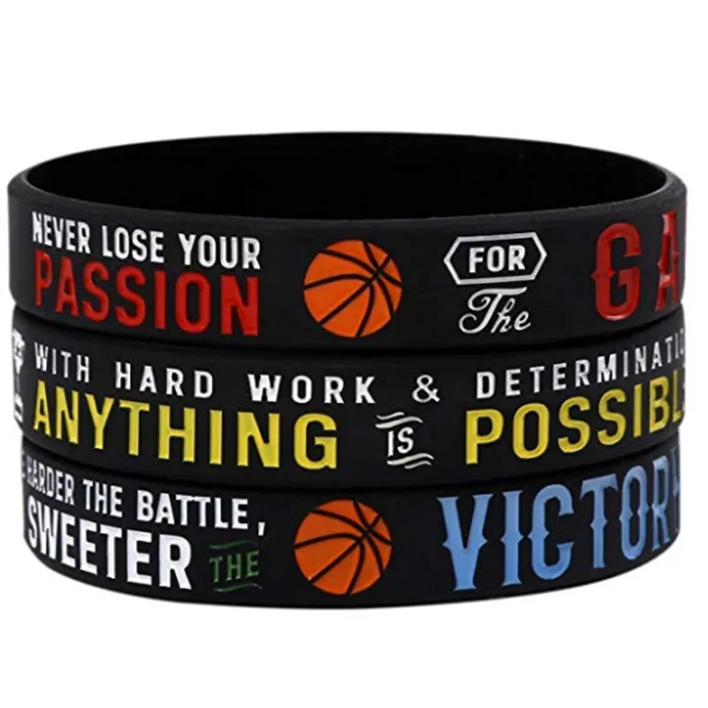 1 Pcs New Men And Women Basketball Victory Anything Is Possible Silicone Bracelets Rubber Wristbands