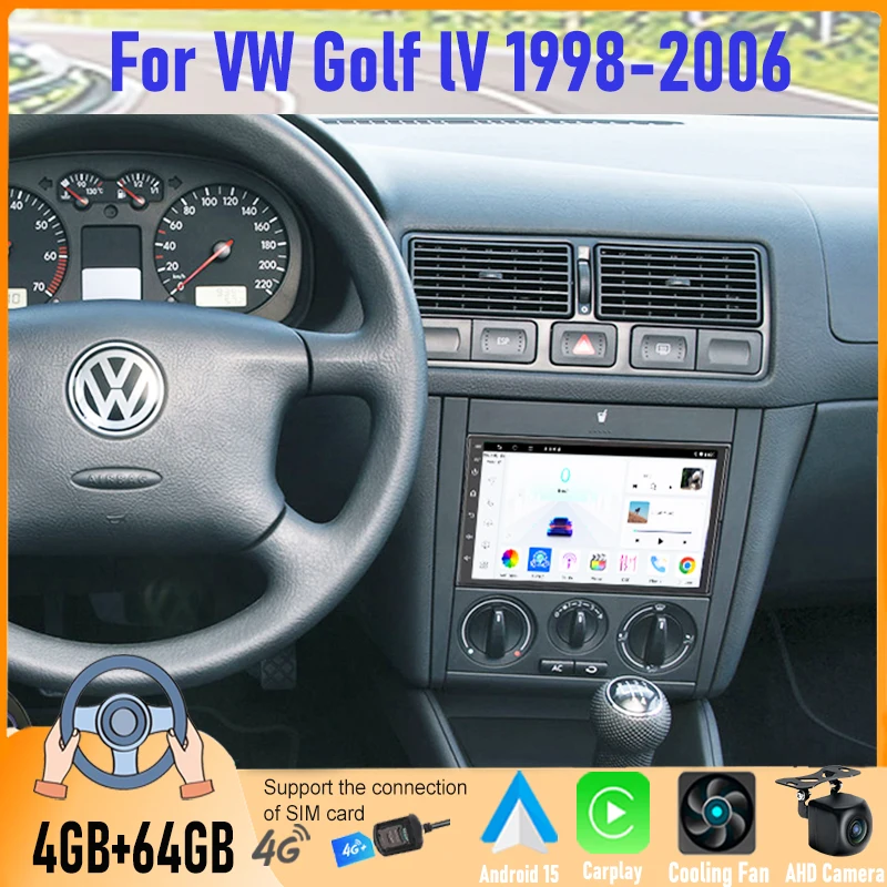 7'' Android Car Stereo GPS Navi Head Unit For VW Golf IV 1998-2006 with Autoradio Carplay Android Auto Bluetooth FM Camera Mul