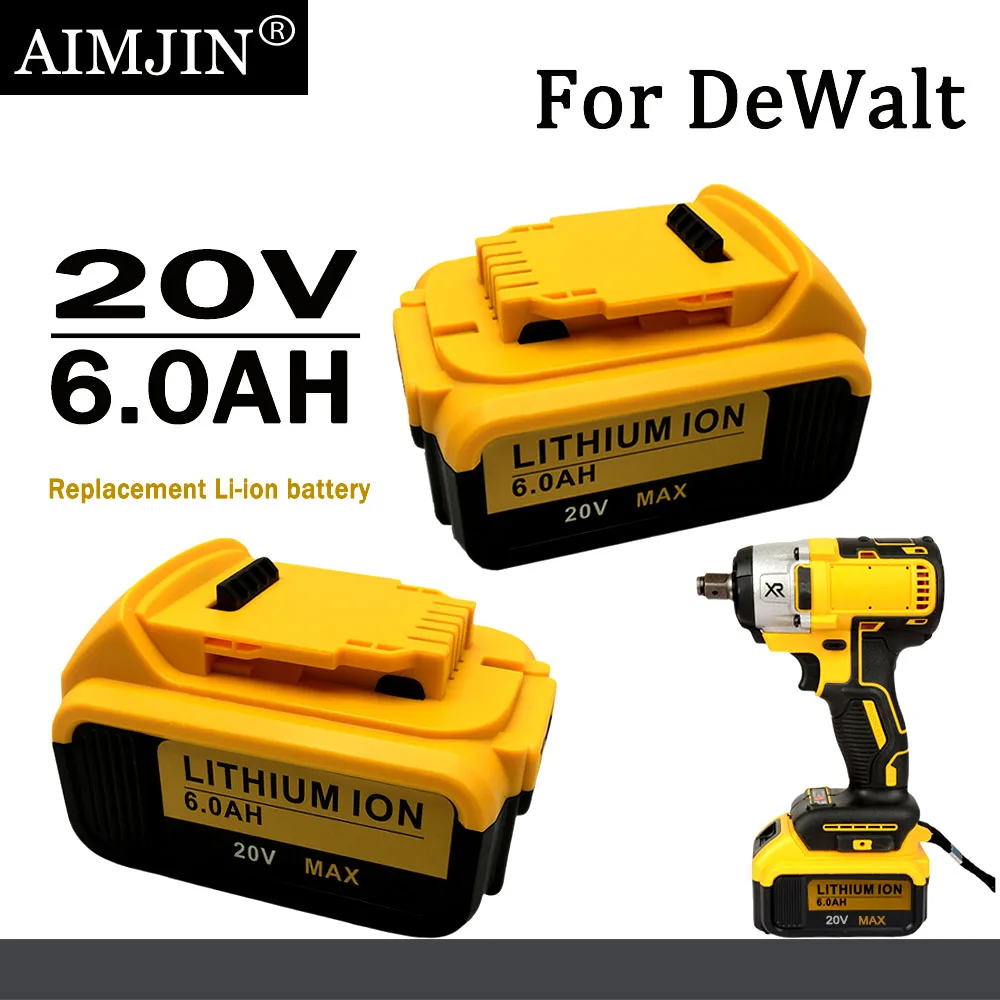 2024 New 20V 10J MAX 6.0Ah DCB200 Replacement Li-ion Battery for DeWalt DCB205 DCB201 DCB203 Power Tool Batteries