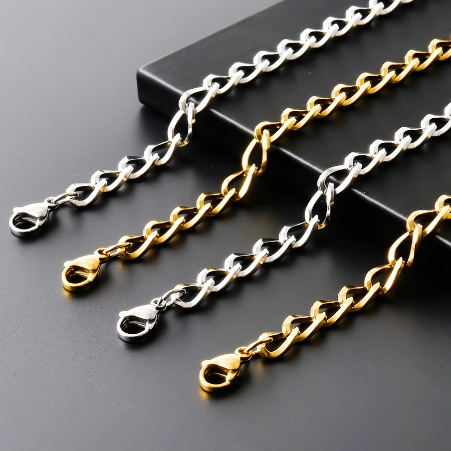 Men Accessories Singapore - Kalung Rantai Curb Link Baja Tahan