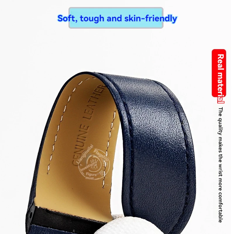 For Cartier Sandoz Santos100 Series Men's Straps Folding buckle Genuine Lea-ther Watch Band 23mm cowhide Watch accessories