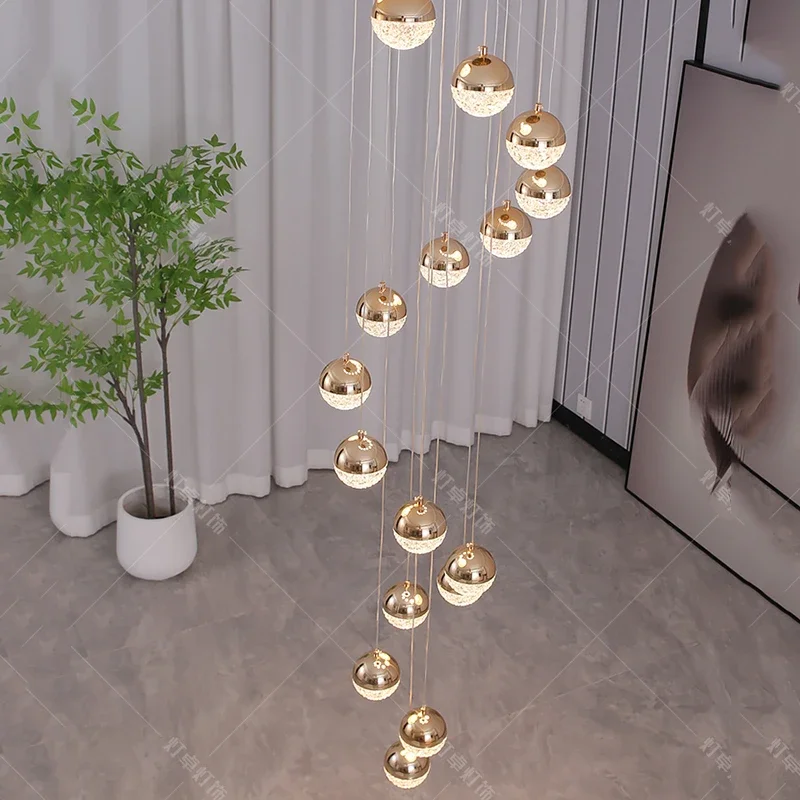 

Modern Home Decor Glass Ball Led Lights Pendant Lamp for Staircase Hallway Kitchen Island Lighting Suspension Decoration Luxury