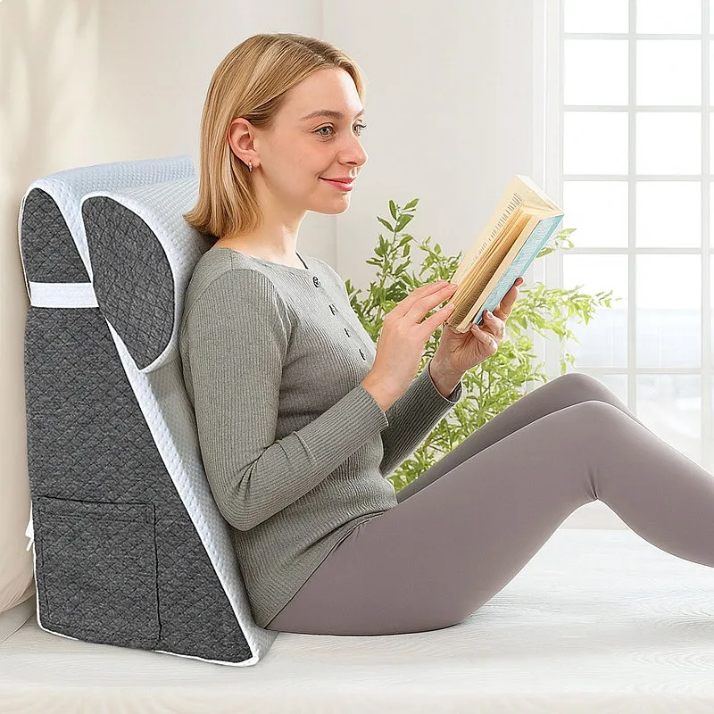 Washable Triangle Sofa Semicircle Headboard Pillow Set Slope Half Reclining Back Cushion Lumbar Support Nursing Lounger Pad