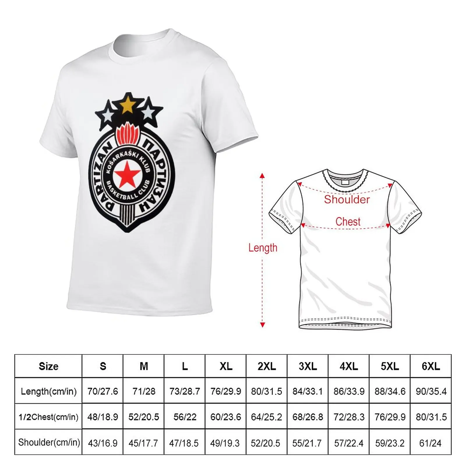 New Basketball Club PARTIZAN BELGRADE - KK PARTIZAN - PARTIZAN T-Shirt summer clothes customized t shirts men clothings