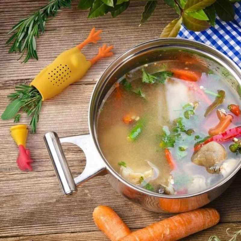 Creative Silicone Eco Friendly Chicken Seasoning Stew Soup Soup Seasoning Package Filter Soup Container Kitchen Small Tools New