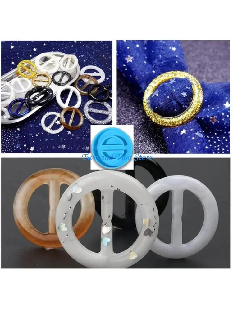 HX6F Belt Button Epoxy Resin Mold Napkin Buckle Silicone Mould DIY Crafts Casting Tools