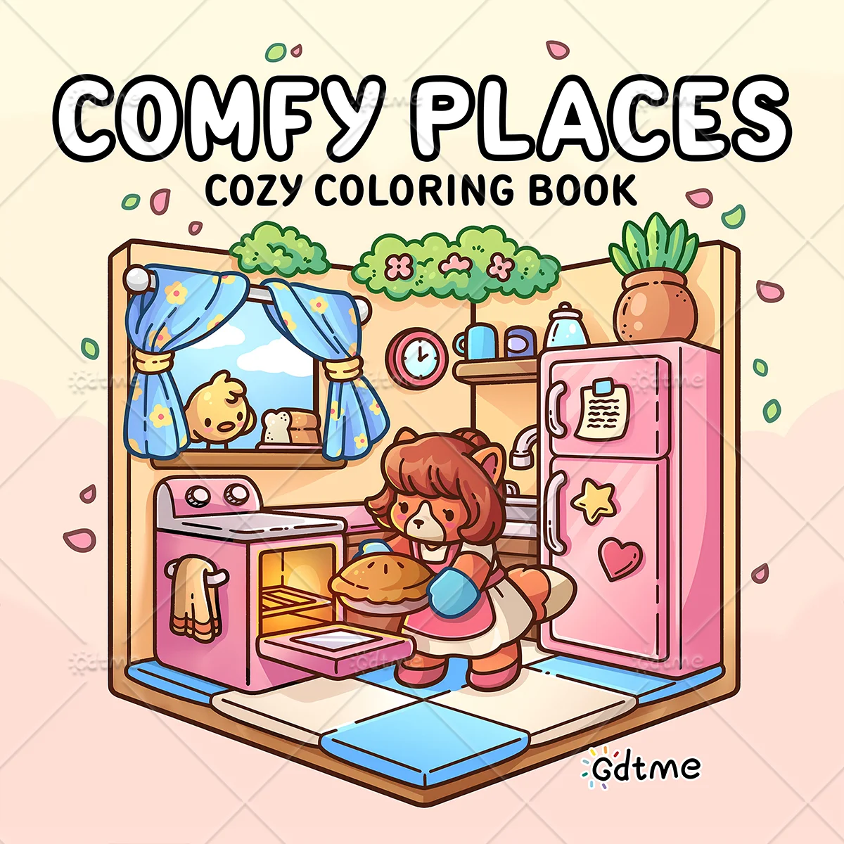 COMFY PLACES Livre de coloriage pour adultes aux motifs audacieux et faciles, livre de dessin mignon, cadeau idéal pour les fêtes et les anniversaires ﻿
