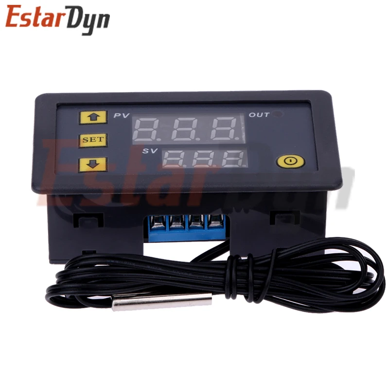 W3230 12V 24V AC110-220V Probe line 20A Digital Temperature Control LED Display Thermostat With Heat/Cooling Control Instrument