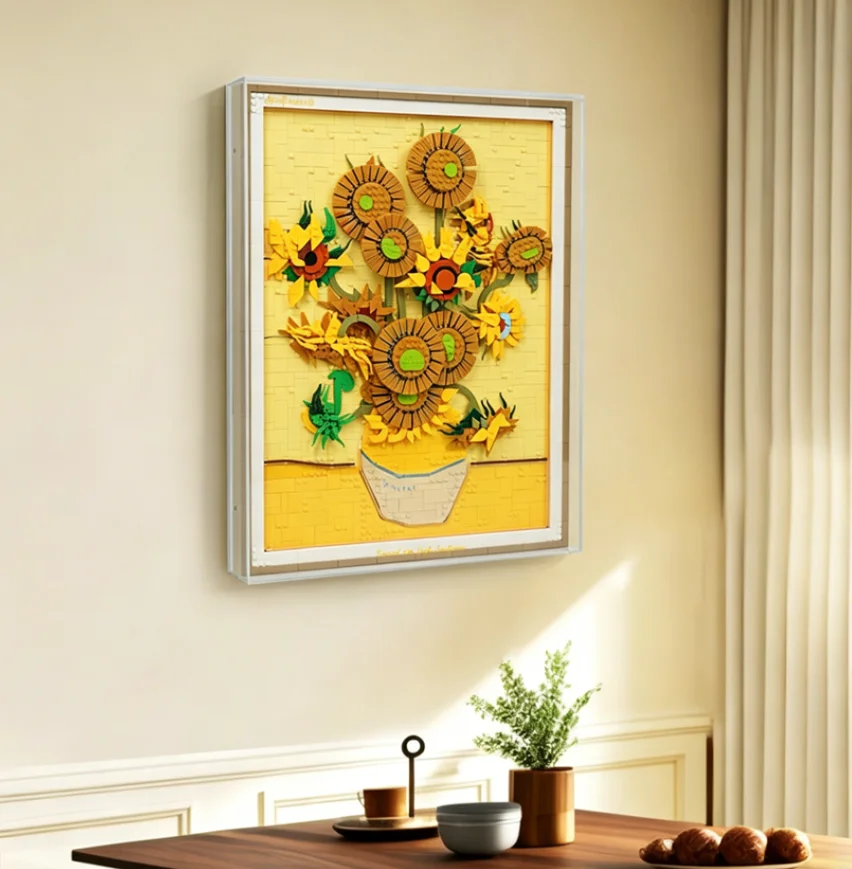 Suitable for lego 31215 Clear Acrylic Display Case Wall Mount Frame Van Gogh Sunflowers Art Series Dustproof Showcase Home Decor