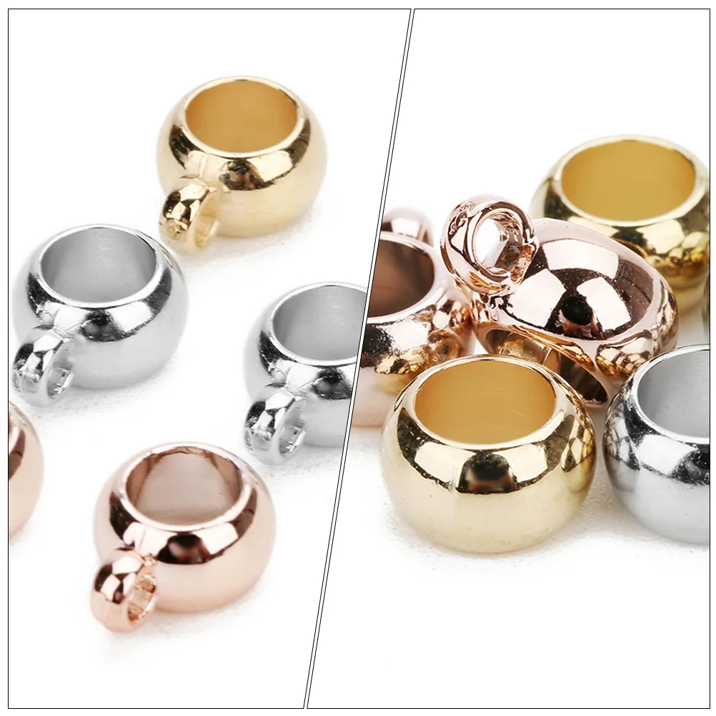 

200Pcs Bail Beads DIY Spacer Beads Jewelry Making Findings Necklace Bracelet Decorative Metal Accessories Charms Hangers