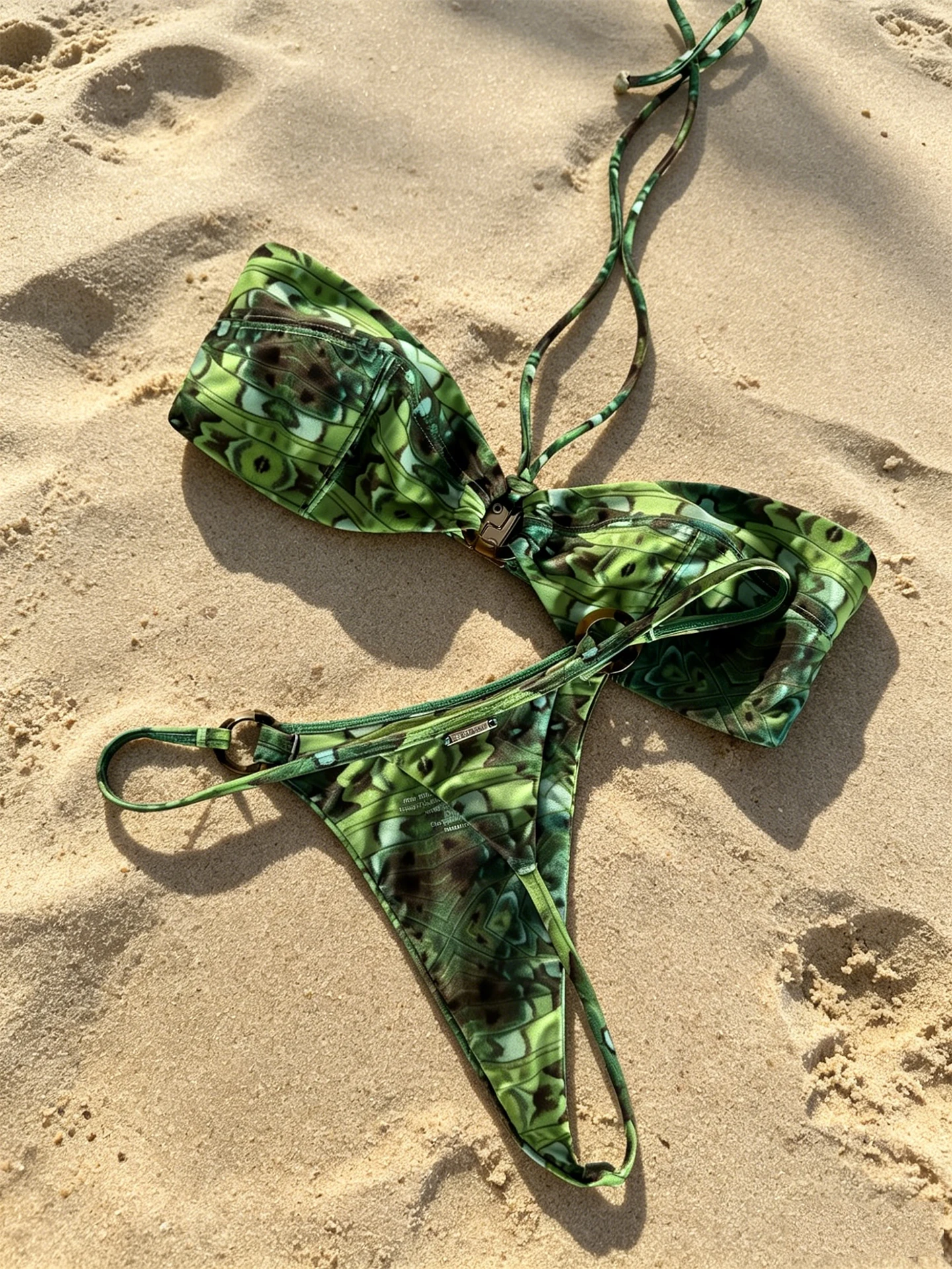 

Sexy Printed Strapless Micro Biquini Women Swimwear Fashion Lady Ring Detail Bikini Swimsuit Luxury Mujer Vacation Bathing Suit