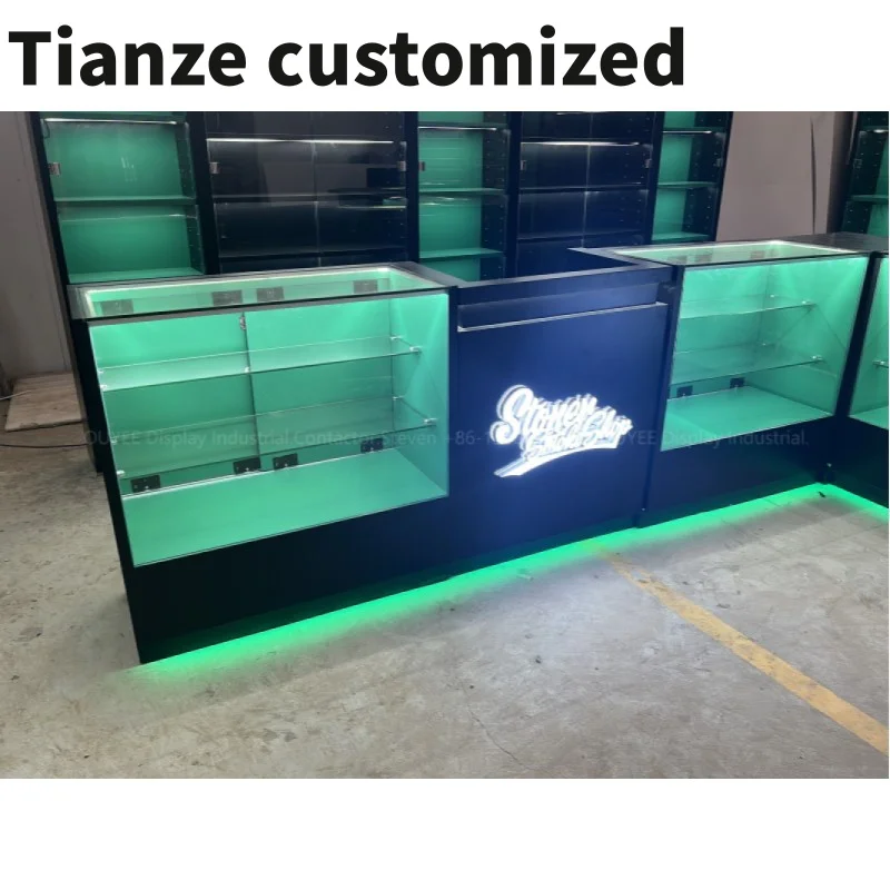 

Customized-3D Smoke Shop Design Smoke Shop Fittings Store Display Glass Display Cabinet Smoke Shop Showcase Counter