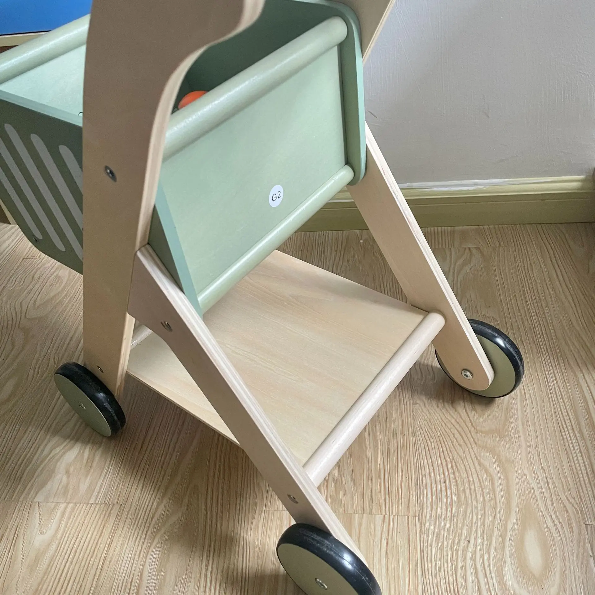 Carrito de compras simulado de madera para niños, juguete para niñas, carrito de supermercado, casa, cocina para bebés, andador de juguete para niños