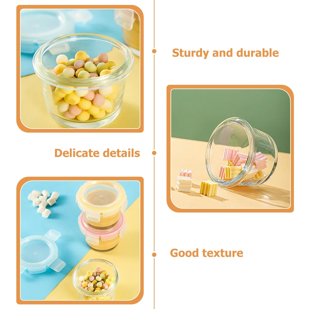 3 قطع من وعاء تخزين الزجاج، صندوق طعام الطفل، حاويات مختومة، آمنة من البولي بروبيلين لمستلزمات المطبخ والفواكه والخضروات