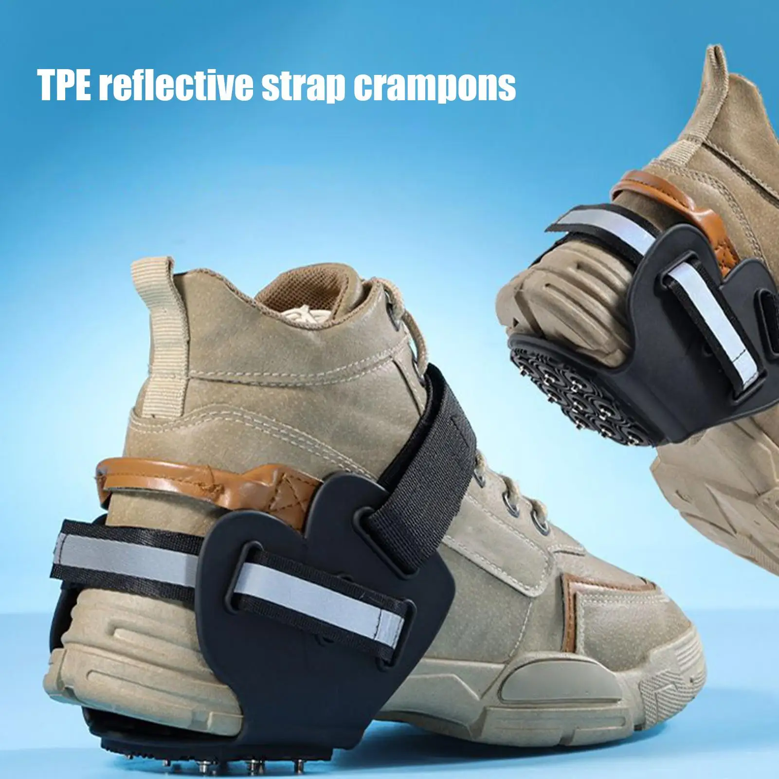 

Накладки на обувь для улицы с 9 металлическими шипами, противоскользящие, для зимы, для льда и снега, с захватом для обуви, противоскользящие накладки на ботинки, ледорубы, снегозащитные накладки