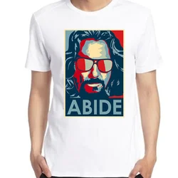 Classic Movie Graphic T Shirts The Big Lebowski The Dude Abide Oversized T-Shirt Cotton Short Sleeve T-Shirts Mens Clothes