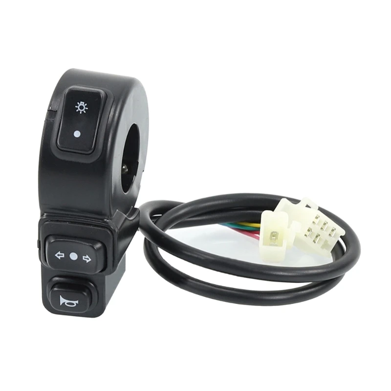 Motocicleta cabeça luz Turn Switch, chifre ligar e desligar interruptores de controle, 3 em 1