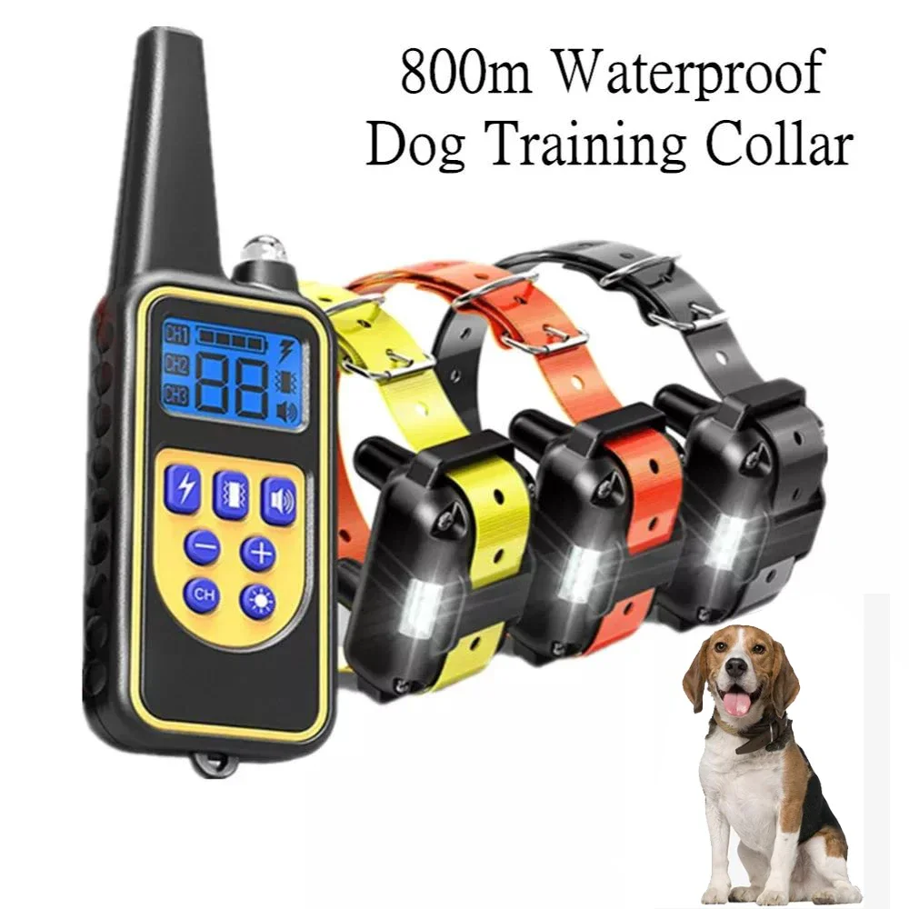 

Электронный ошейник для дрессировки собак, 800 м, водонепроницаемый, с дистанционным управлением, перезаряжаемый, для собак маленьких, средних и крупных пород