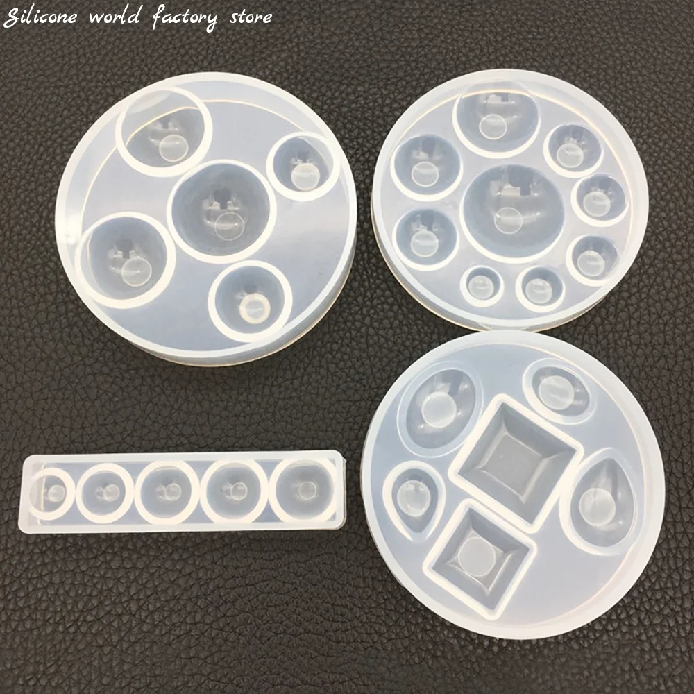 Silicone world DIY Epoxy Casting Silicone Molds Gem Mold Epoxy Resin Jewelry Pendant Making Hemisphere Crystal Gemstone Mold