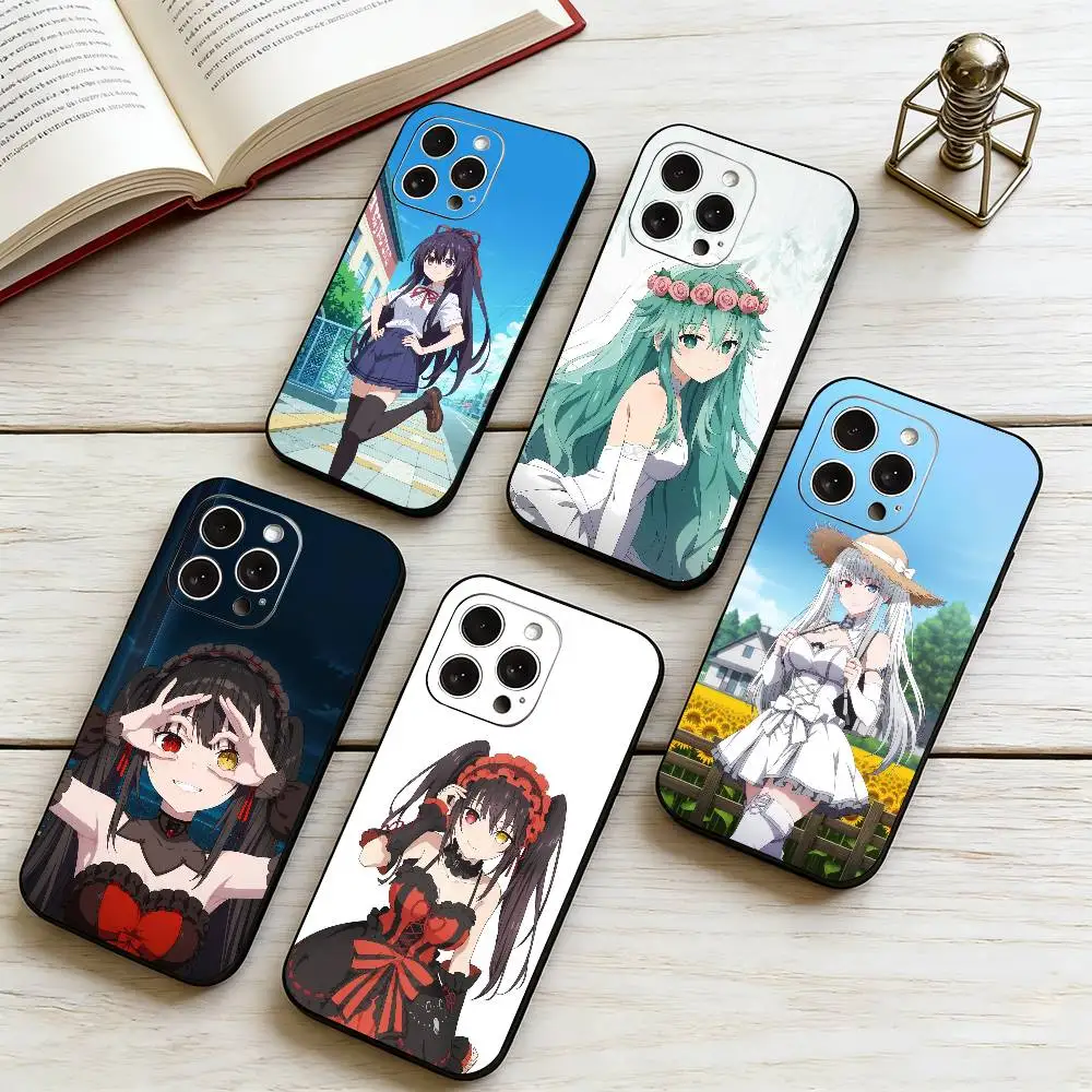 

d-Date A Live Phone Case For iPhone 17,16,15,14,13,12,11 Plus,Pro Max,XS,Soft Silicone Black Cover