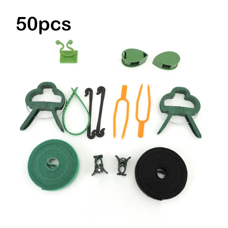 

50pcs Plastic Vegetables Plant Flower Bundle Branch Clamping Support Clips Orchid Stem holder Fixing Vine Tied Garden Tools r1