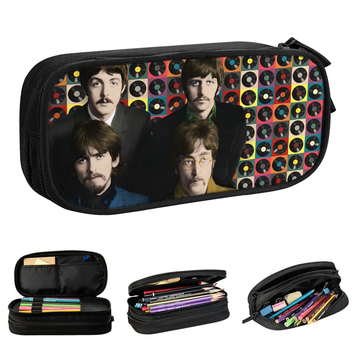 The Beatle Rock Band Pencil Case Pen Holder Bag Girl Boy Big Capacity School Supplies Gift Pencilcases