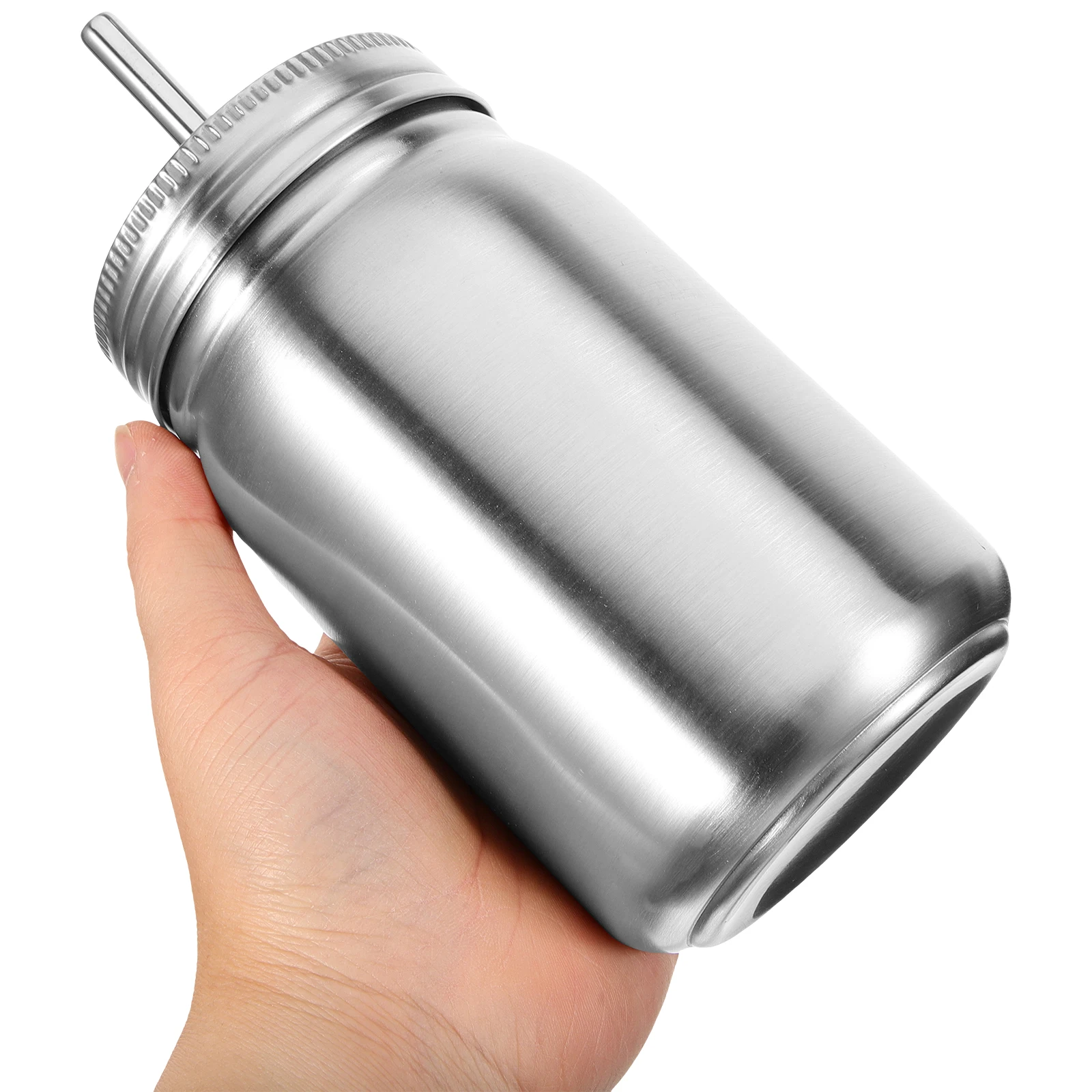 

Stainless Steel Mason Cups With Lids Straws Portable Shatter Proof Storage Jars For Home Kitchen Bar Multi Functional