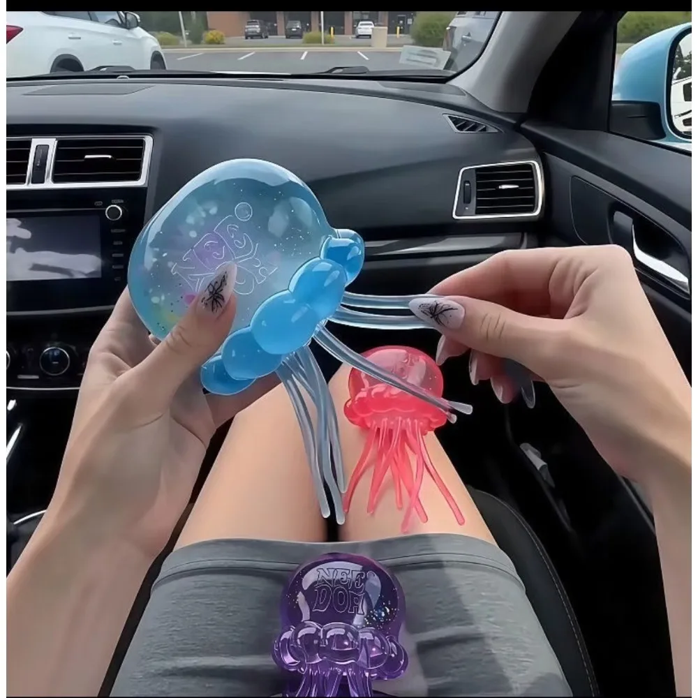 Jellyfish  Squish Toy Fidget Toy, Water Sensory Soft Jelly Squeeze Stress Relief Fidget Toy Squeeze Blind Box view 3