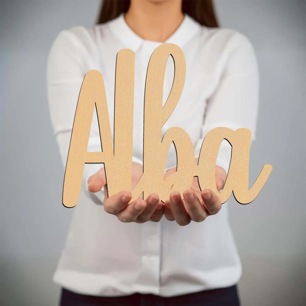 1PC Rustic Alba esempio Testo personalizzato Materiale in legno Targa in legno Cartello in legno Orientamento verticale Decorazione da appendere alla porta