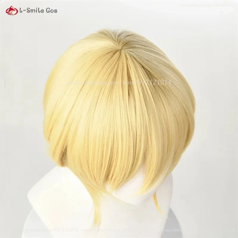 P3 Aegis Косплей Парик Короткий Золотой Айгис Аниме Косплей Парики Термостойкие Синтетические Волосы Костюмы Парик Для Женщин + Кепка Для Парика