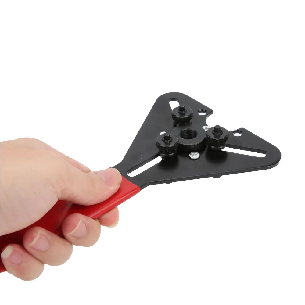 yes8PCS Red Rubber Grip Clutch Holding Tool Anti-Slip Anti-Rust A/C Repair Wrench Adjustable Universal Clutch Hub Installer