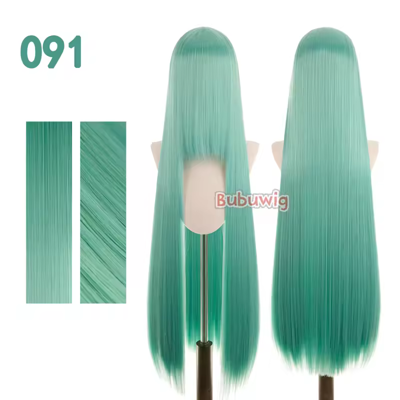 Bubuwig Synthetic Hair 100cm Long Straight Pure Color Cosplay Wigs Over 100 Colors Black White Red Blue Brown Wig Heat Resistant - Image 54