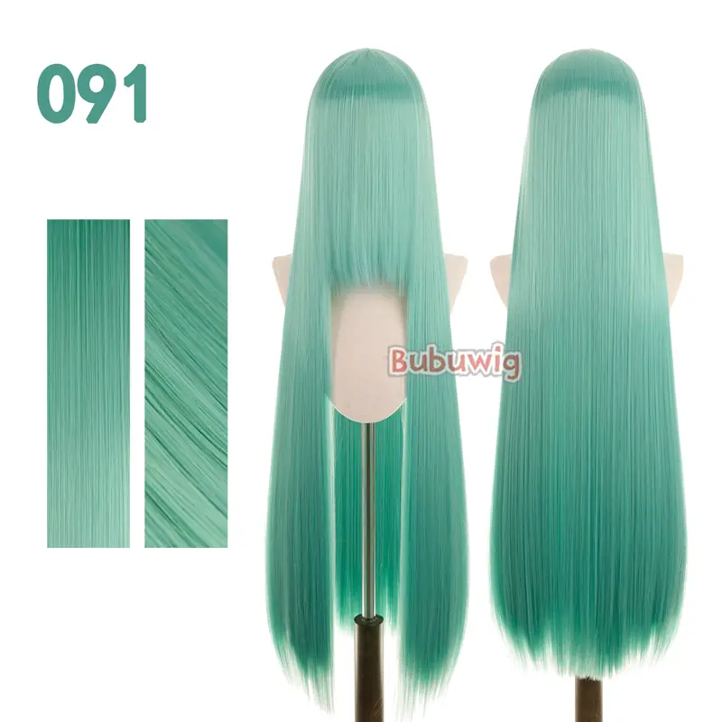 Bubuwig Synthetic Hair 100cm Long Straight Pure Color Cosplay Wigs Over 100 Colors Black White Red Blue Brown Wig Heat Resistant - Image 54