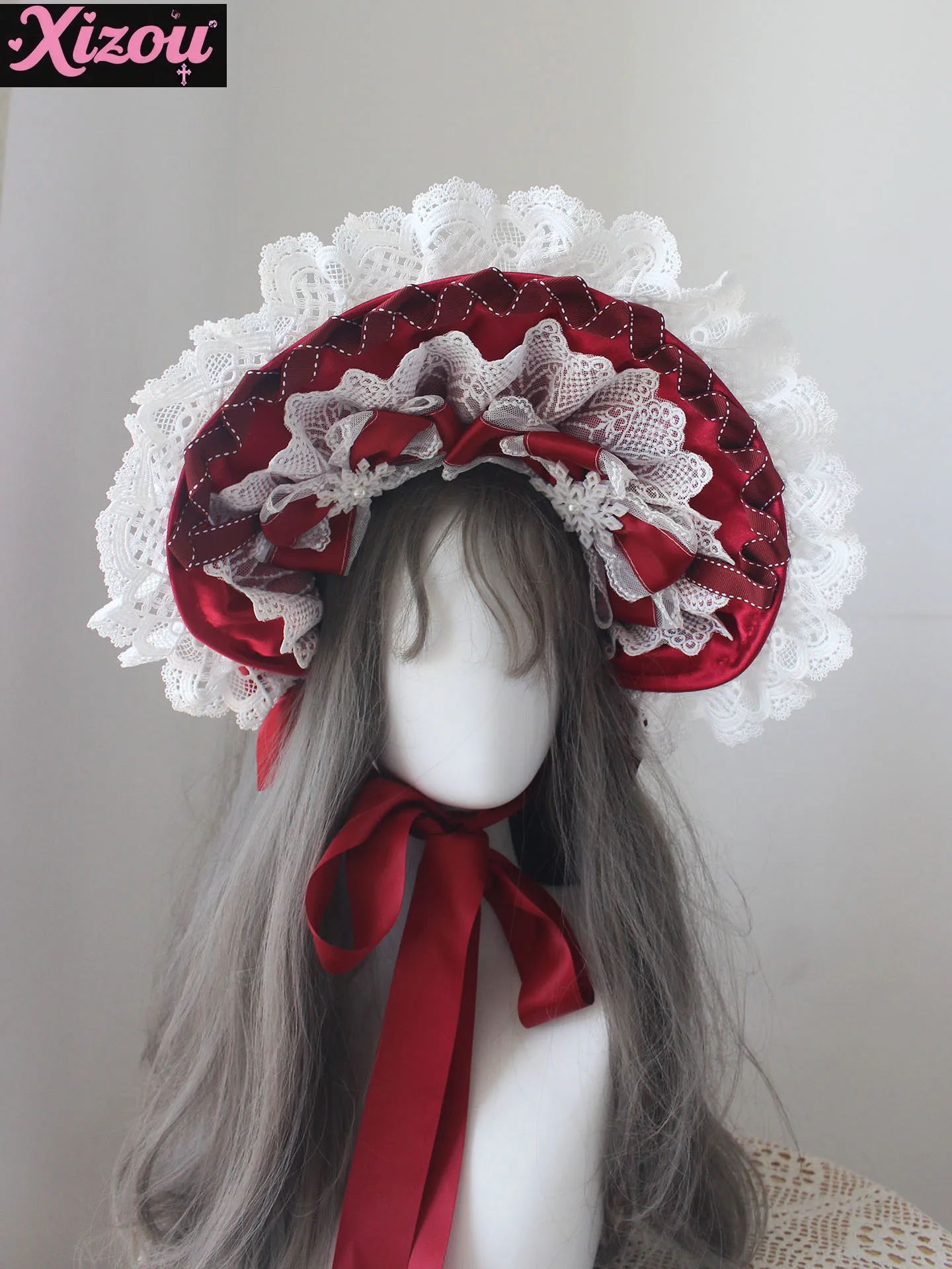 Bloem Bruiloft Cal Boog Kanten Lint Motorkap Hoge Hoed Sluier BNT Kanten Boog KC Hand Mouw Lolita Rand Clip Hoofddeksel Lolita Accessoires