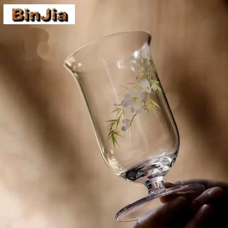 200Ml Creative Green Teacup Special Glass Water Personal Cup High Foot Master Temperature Resistant Red Wine Drinkware
