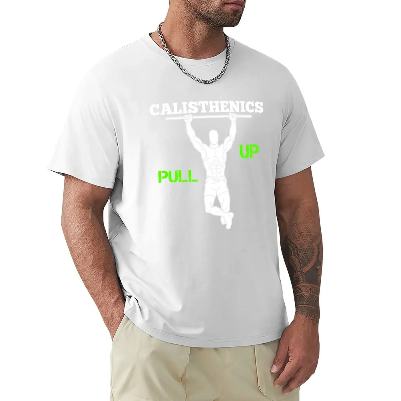 Calisthenics pull up Design shirt green T-Shirt vintage clothes plus sizes men workout shirt Summer fashion New Arrival Cotton