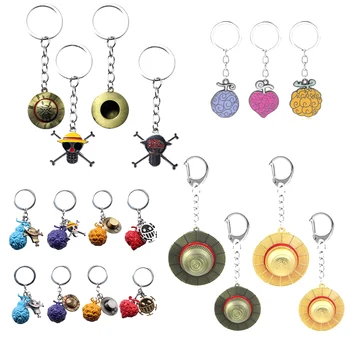 LLavero de Anime, sombrero de paja de Metal, accesorios de Cosplay, colección de Fans, regalo, accesorios de joyería para hombres y mujeres