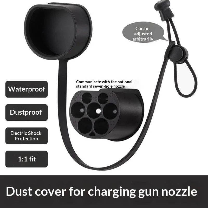 Type 2 EV Charger Plug Port Cover Durable PVC Protector Dustproof Waterproof Rainproof for Home Public EV Charging Station Use