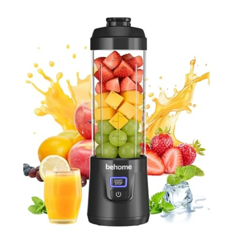 

Portable Blender Smoothies and Shakes, Personal Juicer 14 OZ BPA Free Portable Cups, USB-C Rechargeable, Dishwasher Safe Parts