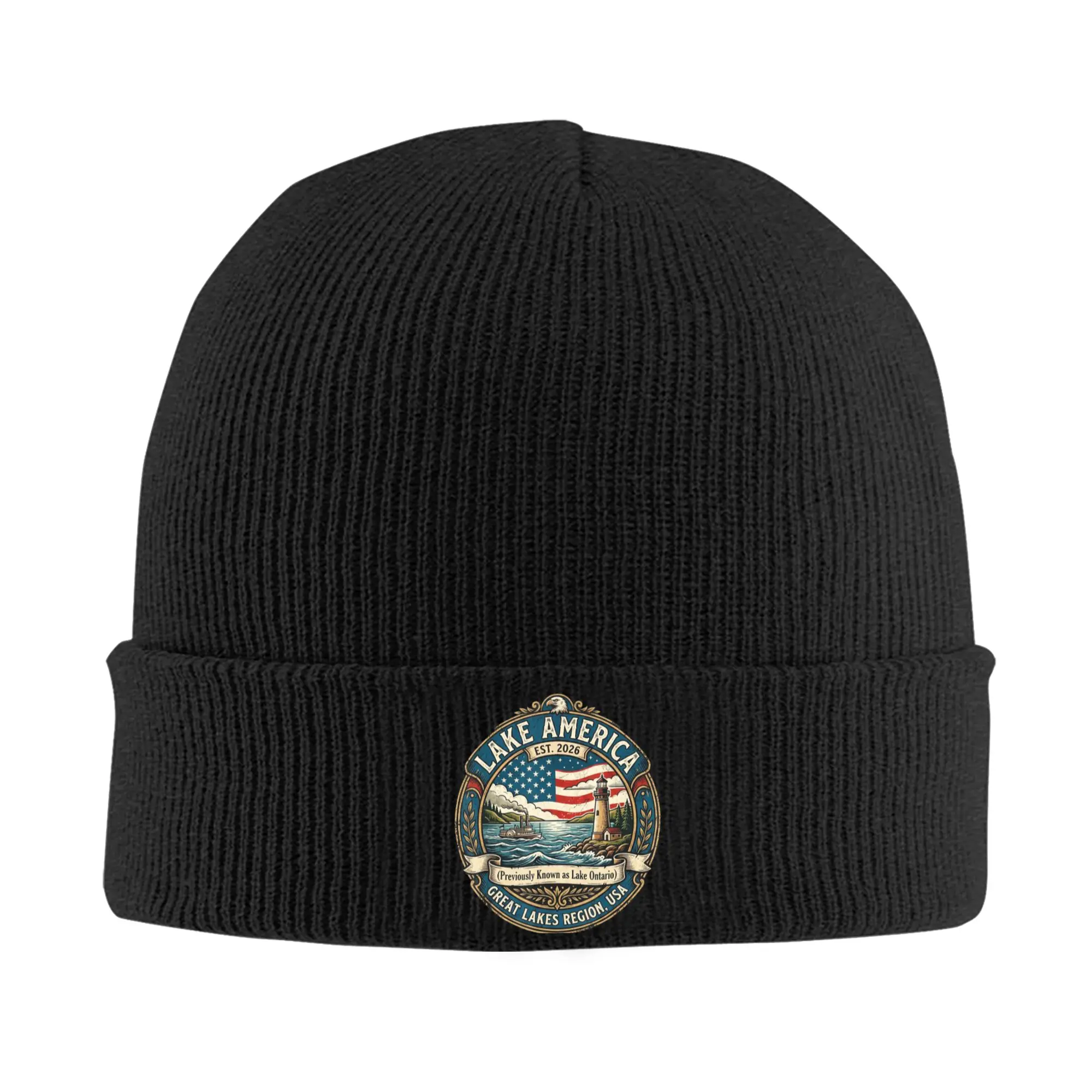 Lake America Previously Ontario Canada USA Funny Pro Knit Hat Beanies Winter Hat Warm Unisex  New  Cap for Men Women Gift