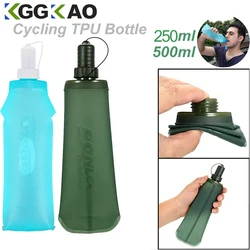 250/500ml TPU Outdoor Sport Bottle Folding Soft Flask Drink Water Bottle for Running Camping Hiking Bicycle Fitness Water Bag