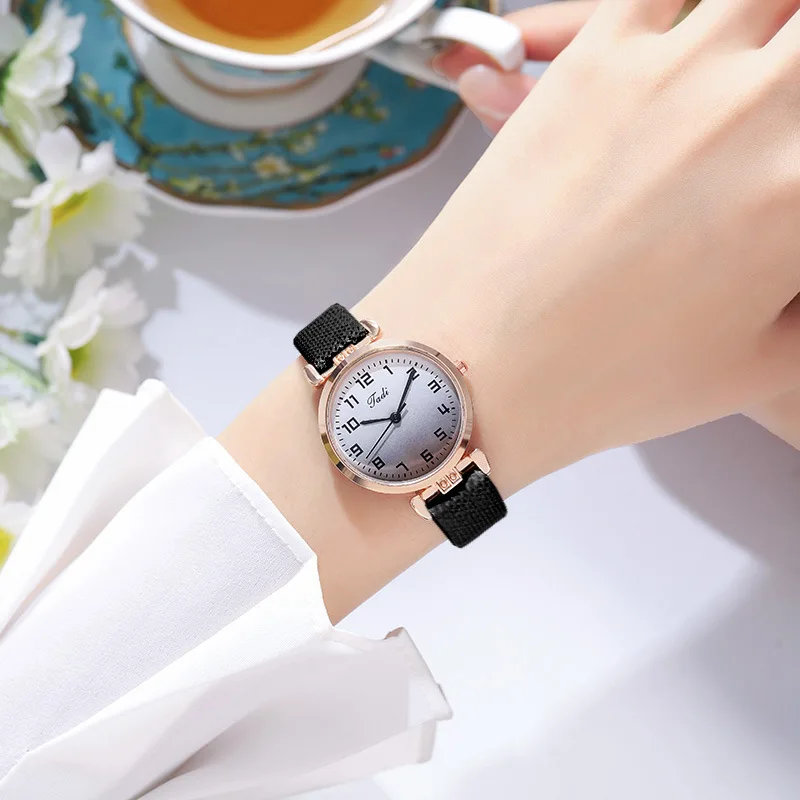 Высокое качество, женские кварцевые часы, модные кожаные наручные часы с градиентным циферблатом, женские часы в подарок, Reloj Mujer Montre Femme