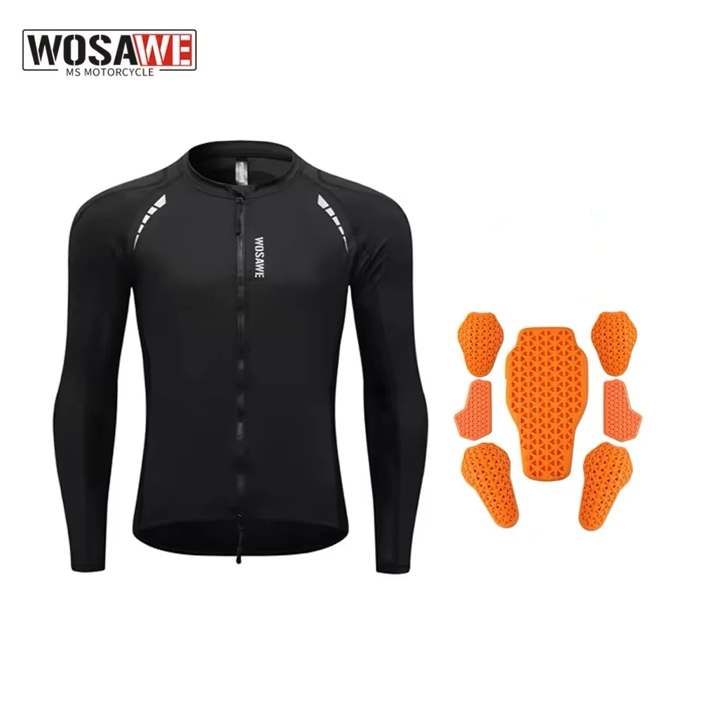 WOSAWE Motorcycle Summer Breathable Motorcycle Jacket Reflective Motocross Shirt Motorcycle Clothing with Soft Pads