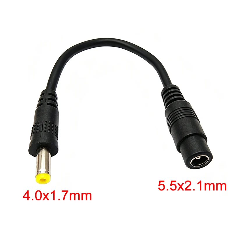 DC 5.5x2.1mm Female to 4.0x1.7mm Male Power Supply Cable Adapter Converter for CCTV Laptop Camera Power Cord Cable 1Pc