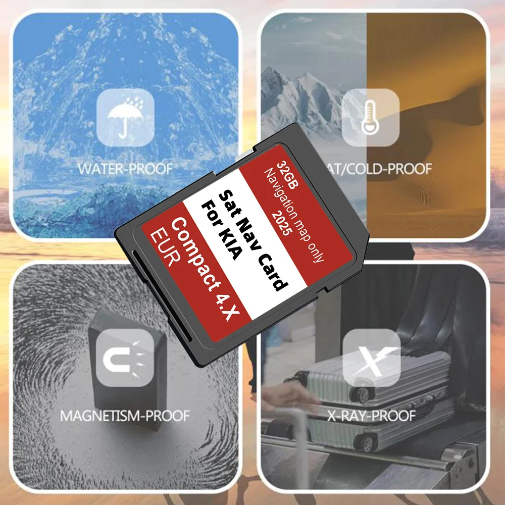 SD Card Upgrade Europe Turkey Maps for KIA Compact 4.X Soul/Sorento/Optima Vehicle GEN4 Navigation 32GB Memory Card 2025