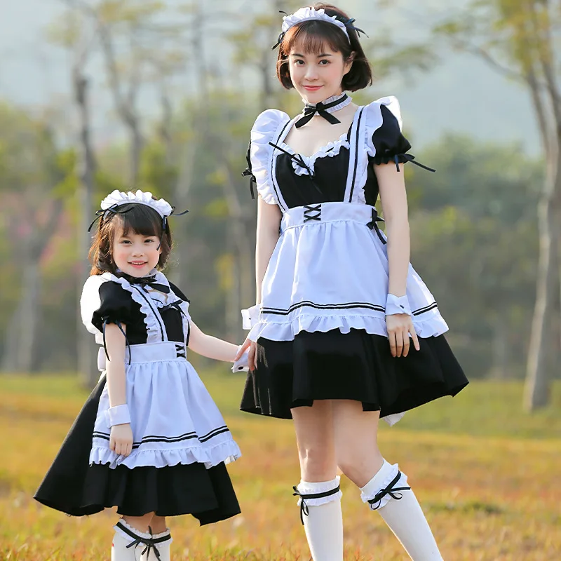 Miracle Nuan Nuan World Tour femme de chambre ensemble Parent-enfant Cosplay femme de chambre Café Costume Adorable tenue de femme de chambre japonaise